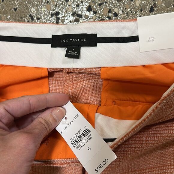 NWT Ann Taylor The Ankle High Rise Plaid Pants - Picture 4 of 7